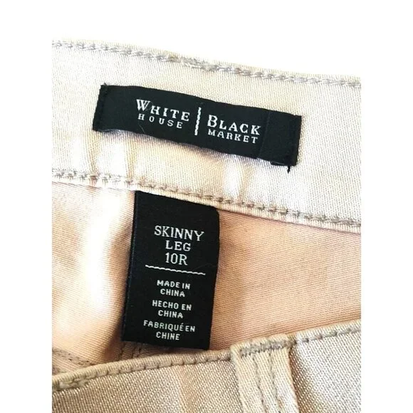 White House Black Market Womens Pale Pink Skinny Leg 10R Shimmering Casual Pants - Picture 4 of 12